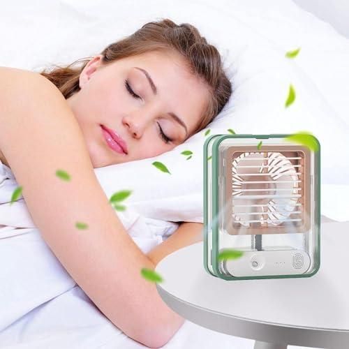 Rechargeable Mini USB Cooling Fan with Mist Spray – Portable Desk Air Cooler for Home, Office & Travel❄️